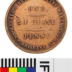 Token - 1 Penny, 'The Golden Fleece', E.F. Dease, Draper, Launceston, Tasmania, Australia, circa 1855