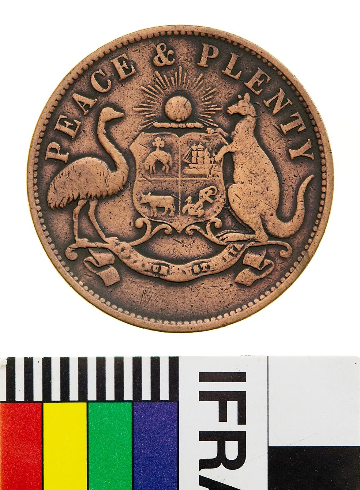 Token - 1 Penny, 'Peace & Plenty', Victoria, Australia, 1858