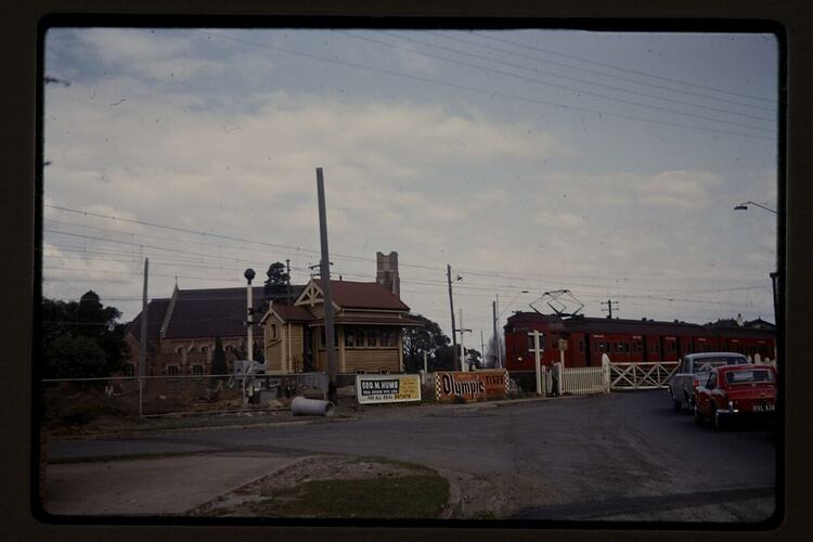 Digital Photograph - Railway Crossing, New & Dendy Streets, Brighton, 1964
