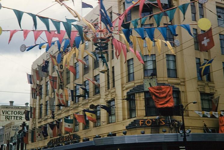 Digital Photograph - Foys Department Store, Decorated for Melbourne Olympic Games, Melbourne, 1956