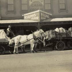 Digital Photograph - Horse & Wagon Outside WW Allen Grocers, Hawksburn, circa 1920s