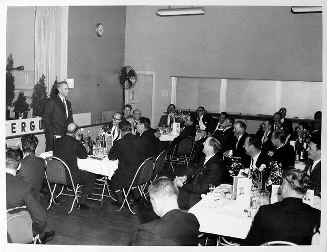 Photograph - Man Addressing Guests at the Manufacturing Promotion Dinner, Massey Ferguson, 1965