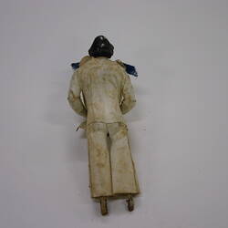 Indian Figure - Man Wearing Blue Scarf, Clay