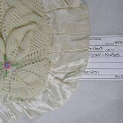 Pram Cover - Knitted, Cream Wool, circa 1950s