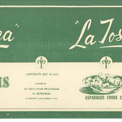 Food Label - La Tosca Asparagus Cross Cuts, 1950s