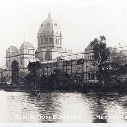 Postcard - Southern Facade, Exhibition Building, Melbourne, circa 1910