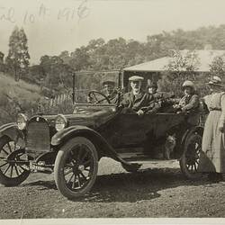 Photograph - Group of People with Motorcar, Victoria, 10 Apr 1916