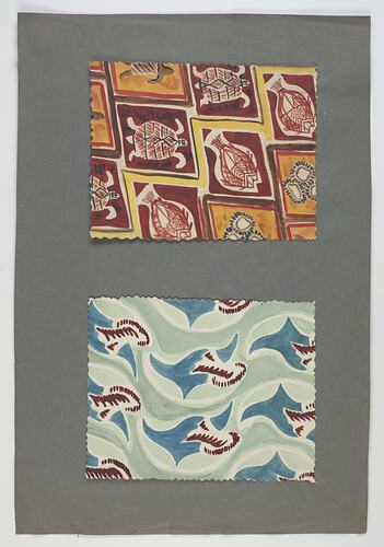 Artwork - Design for Textiles, Turtle and Dolphin Shapes, circa 1950s