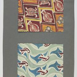 Artwork - Design for Textiles, Turtle and Dolphin Shapes, circa 1950s