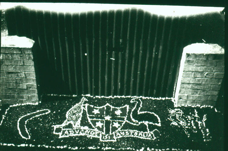 Lantern Slide - Hut 36 Decoration, ASC, Rollestone, 1917