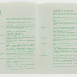 Leaflet - P&O Orient Line 'Oriana', List of Architects, Artists and Designers, 1960s