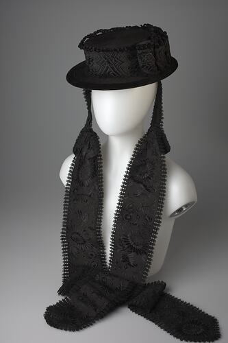 Hat - South Tyrolean, Women's Folk Costume, Black, circa 1890s
