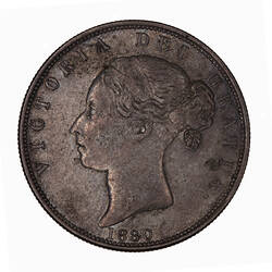 Coin - Halfcrown, Queen Victoria, Great Britain, 1880 (Obverse)