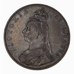 Coin - Double-florin, Queen Victoria, Great Britain, 1887 (Obverse)