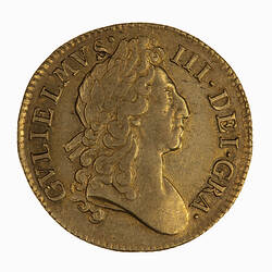 Coin - 1 Guinea, William III, Great Britain, 1698 (Obverse)