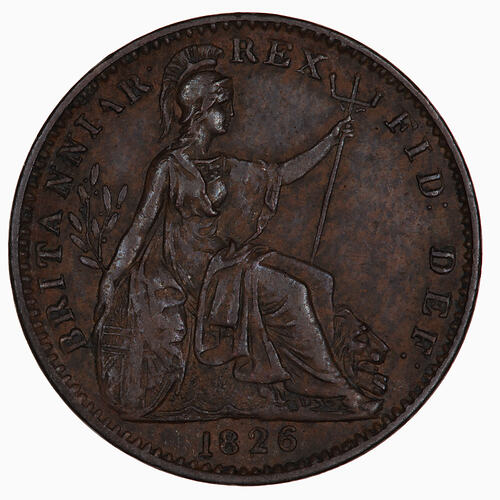 Coin - Farthing, George IV, Great Britain, 1826 (Reverse)