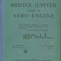 Green front cover of bound Aero Engines manual