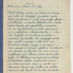 Diary - Claire Wieser, Bolzano, 1935-1936