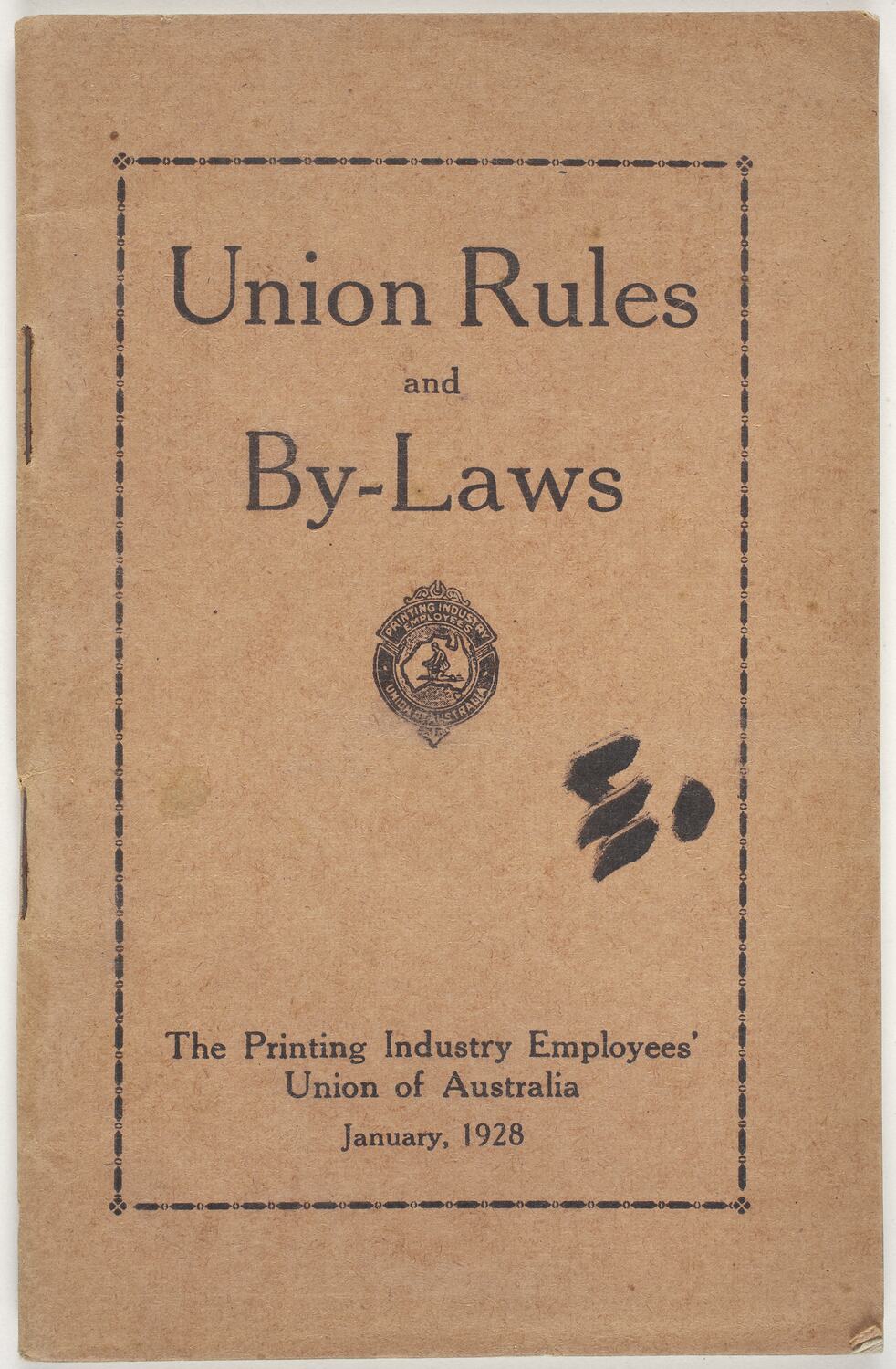 Booket 'Union Rules & ByLaws', The Printing Industry Employees