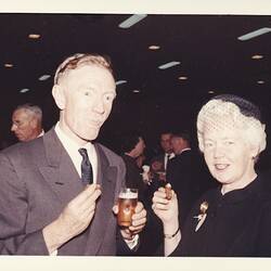 Photograph - Kodak Australasia Pty Ltd, Dr. Neil Lewis & A Woman at the Reception of the Official Opening of the Kodak Factory, Coburg, 1961