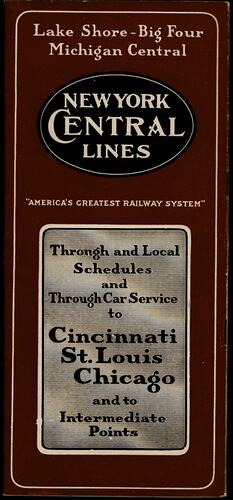 Time Table - 'New York Central Lines'