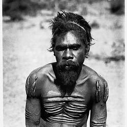 Man of Tjingilli tribe, with well-marked cicatrices, 1901