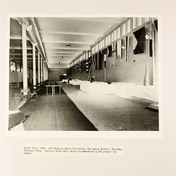 Photograph - Supper Preparations in the Great Hall Galleries during the Royal Visit, Exhibition Building, Melbourne, 27 Feb 1958