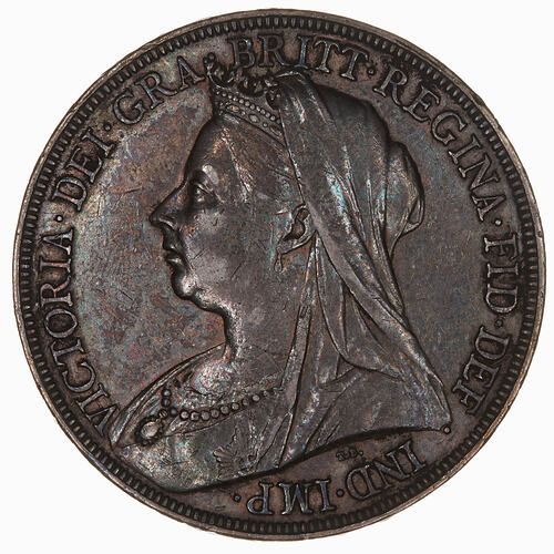 Coin - Crown, Queen Victoria, Great Britain, 1845 (Obverse)