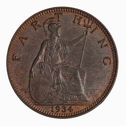 Coin - Farthing, George V, Great Britain, 1934 (Reverse)