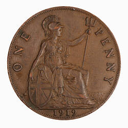 Coin - Penny, George V, Great Britain, 1919 (Reverse)