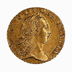Coin - Quarter-Guinea, George III, Great Britain, 1762 (Obverse)