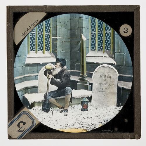 Lantern Slide - Bamforth & Co., Gabriel Grub, Late 19th Century