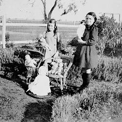 Negative - Phyllis & Alma McDonald, Dockers Plains, Victoria, circa 1925