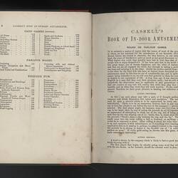 Book - Cassell's Book of In-Door Amusements, Card Games & Fireside Fun, 5th Edition, 1888