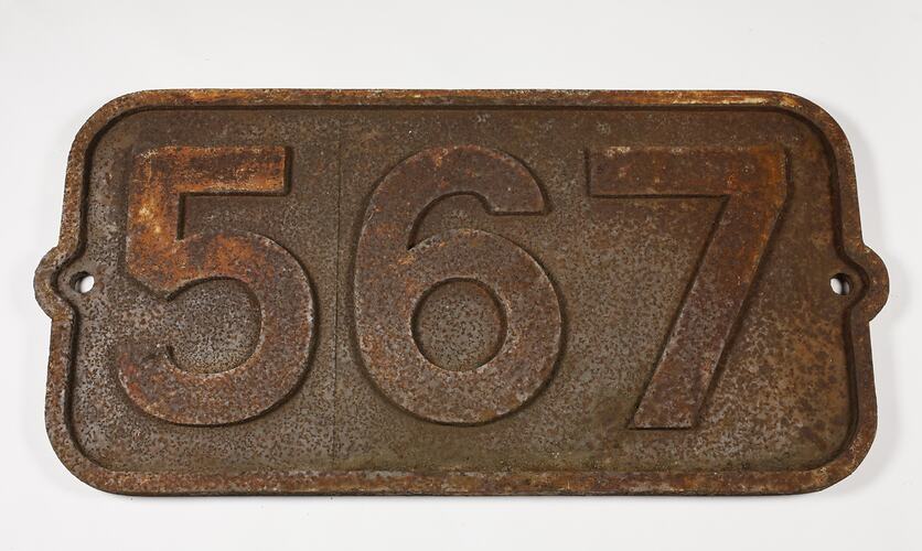 Locomotive Number Plate - '567'