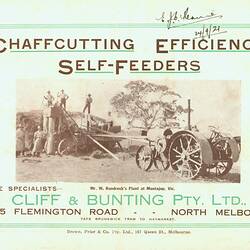 Cliff & Bunting, Agricultural Engineers, North Melbourne, Victoria