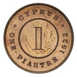 Coin - 1 Piastre, Cyprus, 1922