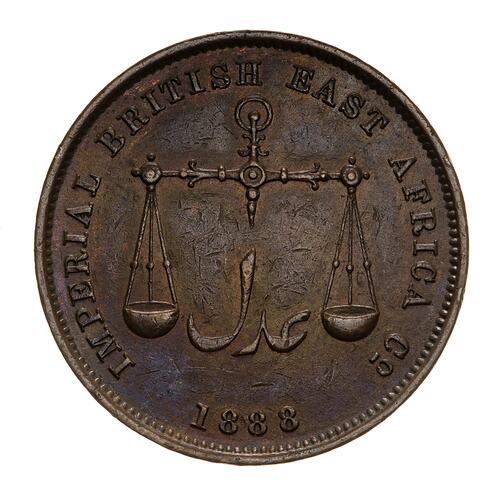 Coin - 1 Pice, Mombasa, 1888