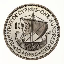 Proof Coin - 100 Mils, Cyprus, 1955