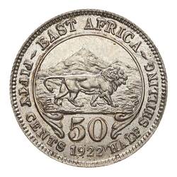 Coin - 50 Cents, British East Africa, 1922