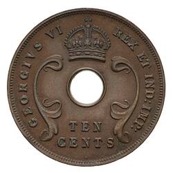 Coin - 10 Cents, British East Africa, 1937