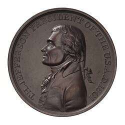 Medal - Indian Peace Medal, President Thomas Jefferson, United States of America, 1801