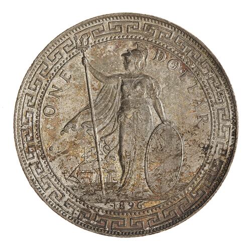Coin - 1 Dollar, Malaysia, 1896