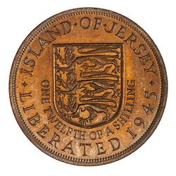 Coin - 1/12 Shilling, Jersey, Channel Islands, 1954