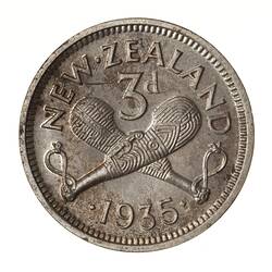 Proof Coin - 3 Pence, New Zealand, 1935