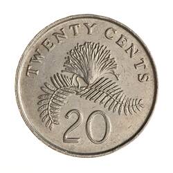 Coin - 20 Cents, Singapore, 1990