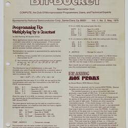 Newsletter - 'The Bit Bucket', Vol 1 No 2, May 1975