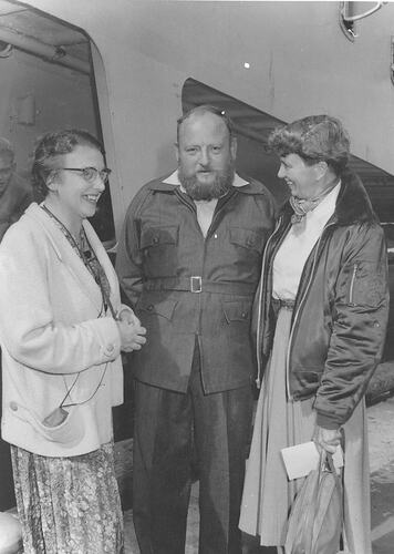 Photograph - Isobel Bennett, Harry Redfern and Hope Macpherson, Magga Dan, Dec 1959