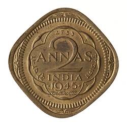 Coin - 2 Annas, India, 1945