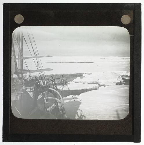 Lantern Slide - Discovery II Keeping Clear of Polar Ice floes, Ellsworth Relief Expedition, Antarctica, 1935-1936